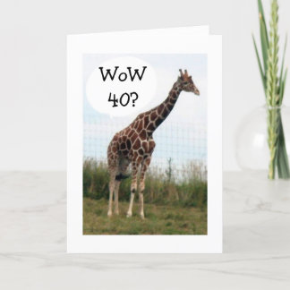 CARTE GIRAFFE DIT QUE 40 CHOSES SONT BONNES SUR VOUS D'E
