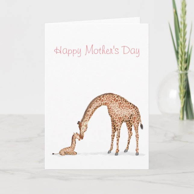 Carte Giraffe et veau Fête des mères (Devant)