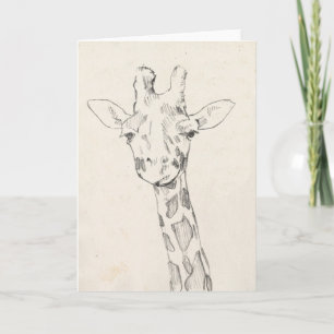Carte Giraffe Portrait   Croquis