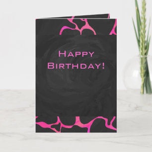 Carte Giraffe rose chaude et noire