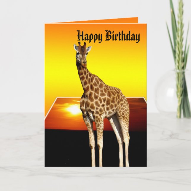 Carte Giraffe Sunshine Heureux voeux d'anniversaire (Devant)