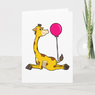 Carte Giraffe with Balloon