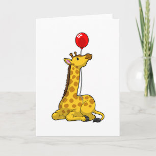 Carte Giraffe with Balloon