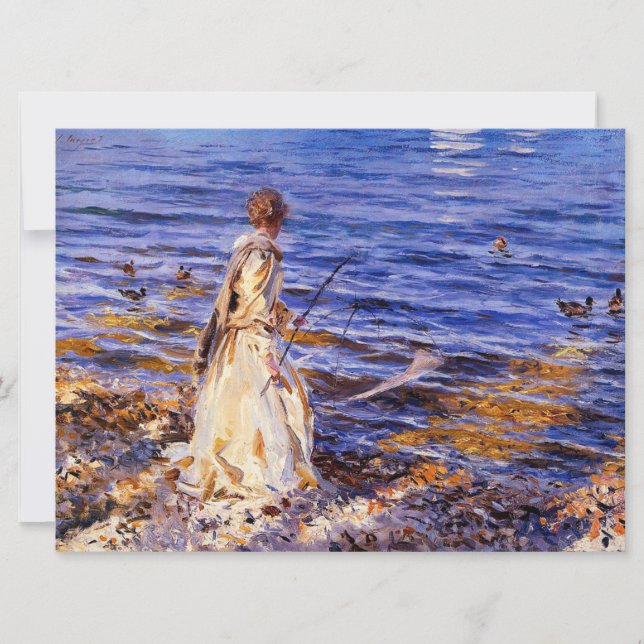 Carte Girl Fishing (par John Singer Sargent) (Devant)