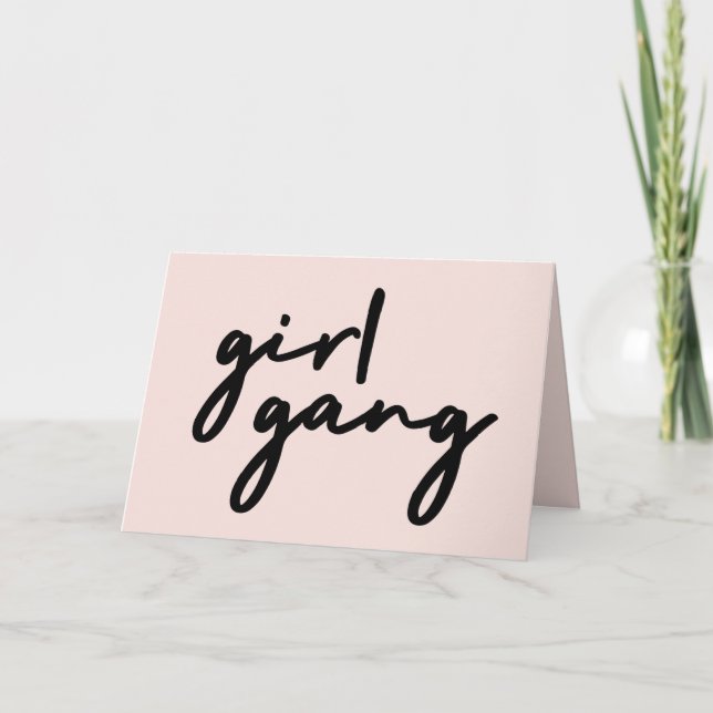 Carte Girl Gang | Cute Pink Girl Power Modern (Devant)