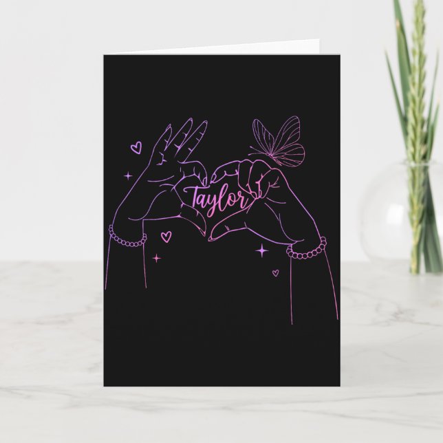Carte Girl Retro I Love Taylor First Name D Groovy 80's  (Devant)