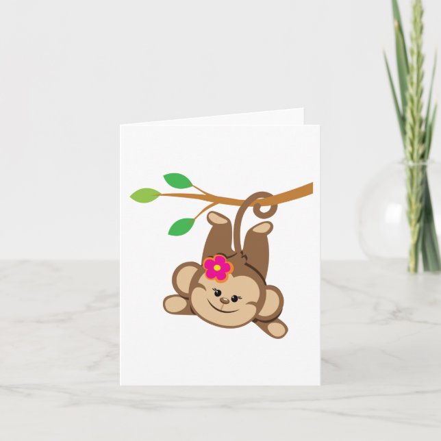 Carte Girl Swinging Monkey (Devant)