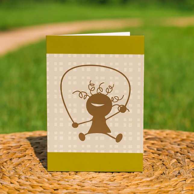 Carte Girl With A Jump Rope Greeting Cards (Créateur téléchargé)
