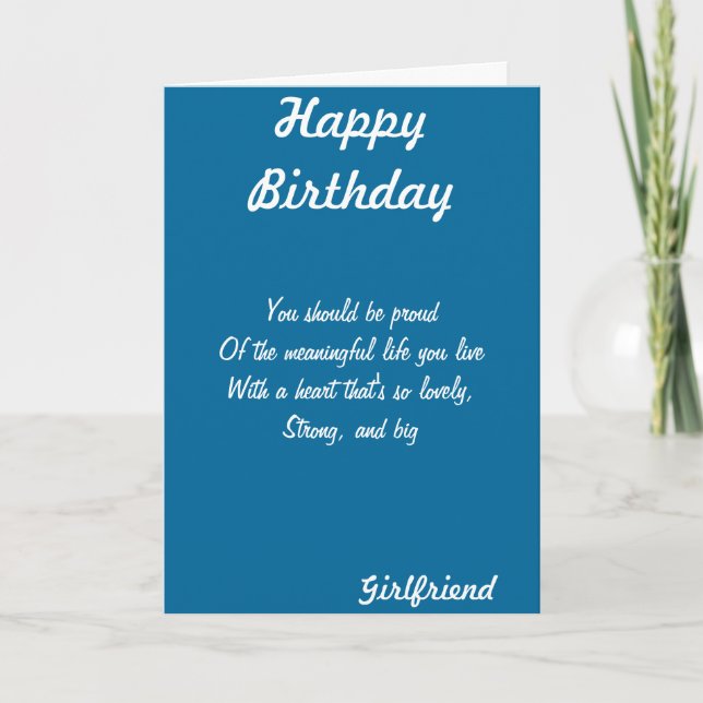 Carte Girlfriend birthday greeting cards (Devant)