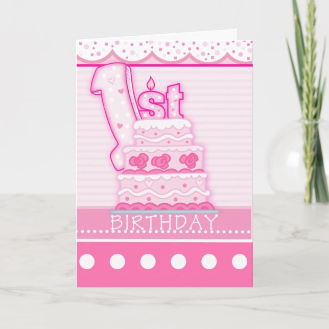 Carte Girls First Birthday (Devant)