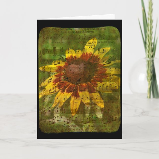 Carte Gitan amour collage floral Toutes les occasions (Devant)