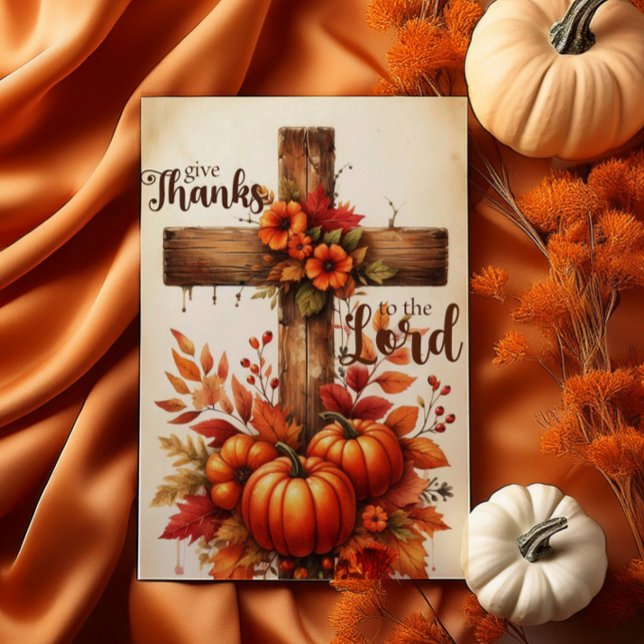 Carte Give Thanks to the Lord Christian Thanksgiving (Créateur téléchargé)