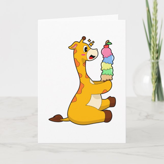 Carte Glace gaufre à la girafe (Devant)