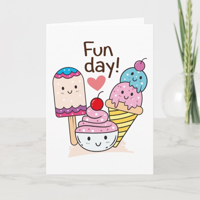 Carte Glace mignonne (Devant)