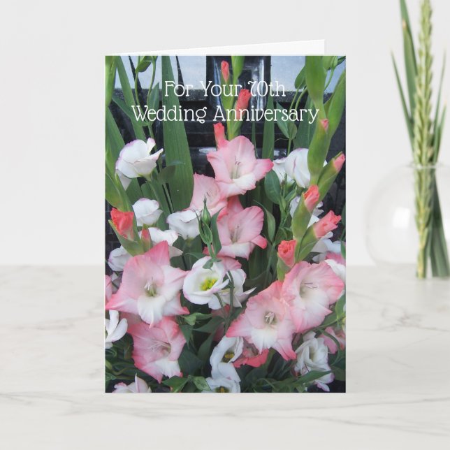 Carte Gladioli - 70e anniversaire de Mariage personnalis (Devant)