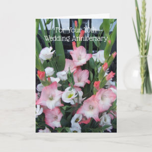 Carte Gladioli - 70e anniversaire de Mariage personnalis