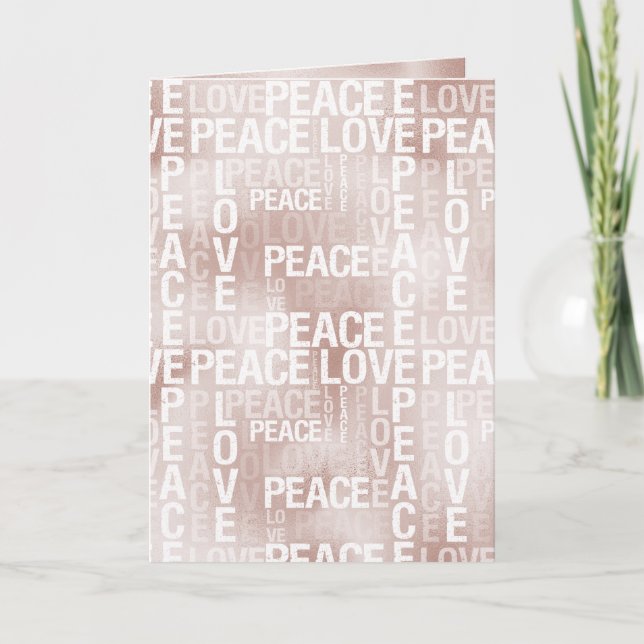 Carte Glam Blush Pink Peace Love (Devant)