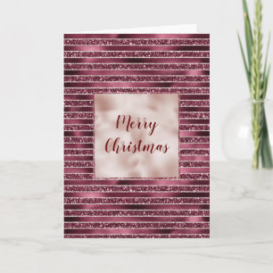 Carte Glam Burgundy Rouge Rose Blush Parties scintillant