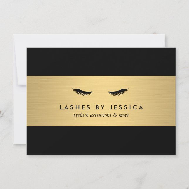Carte Glam Eyelashes certificat cadeau noir et or (Devant)