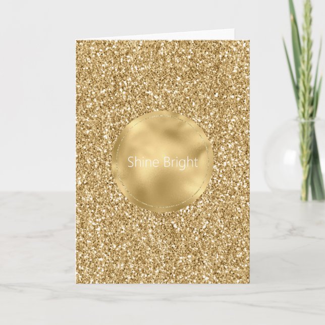 Carte Glam Gold Glitzy Parties scintillant (Devant)