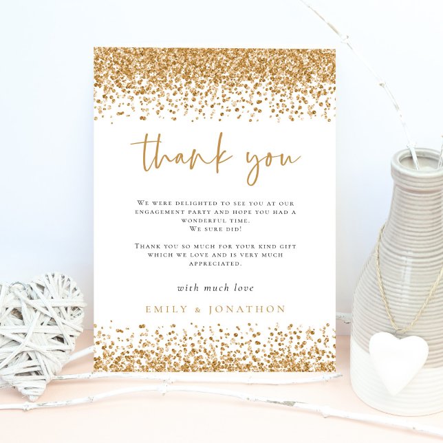 Carte Glam Gold Parties scintillant frontières Fiançaill (Créateur téléchargé)