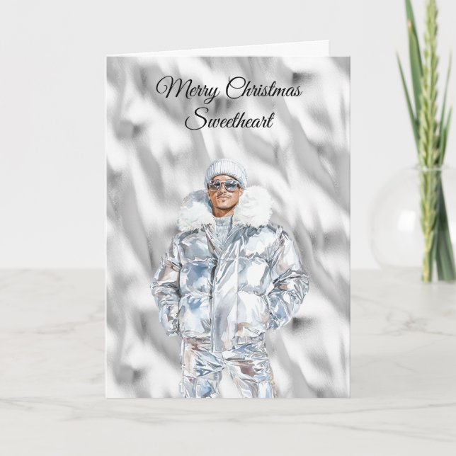 Carte Glam Guy Silver Christmas (Devant)