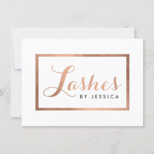 Carte Glam Lashes Script Rose Gold Certificat cadeau