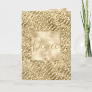 Carte Glam Luxe Stripes Gold Parties scintillant Peace  