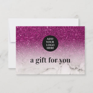 Carte Glam Purple Parties scintillant Ombre Marble téléc