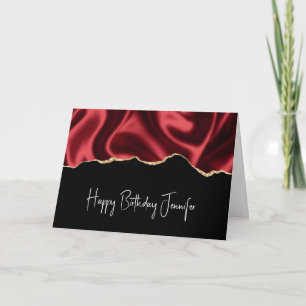 Carte Glam rouge foncé Satin foncé Conception abstraite 