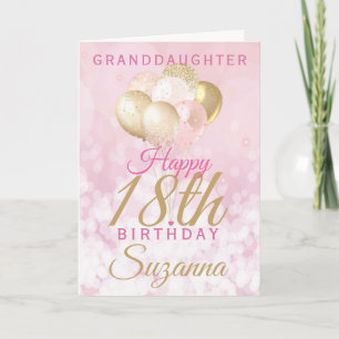 Carte Glamour Grandgirl 18e Anniversaire Balloon