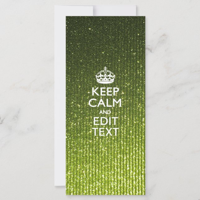 Carte Glamour Vert Lime Continuez À Dire Calme (Devant)