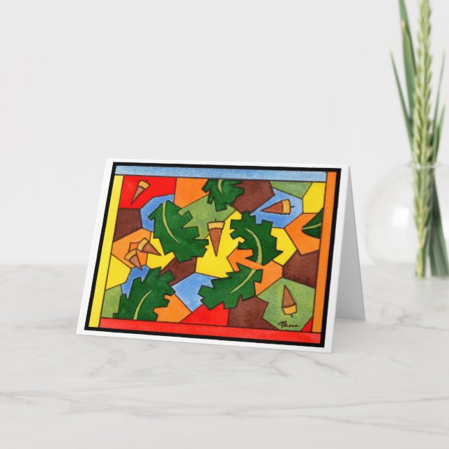Carte Glands et feuille de chêne (Devant)