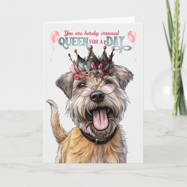 Carte Glen of Imaal Terrier Dog Queen Funny Anniversaire (Devant)