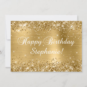 Carte Glittery Gold Foil Classic Joyeux anniversaire
