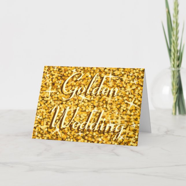 Carte Glitz "Or" "Mariage d'or" "Anniversaire" (Devant)