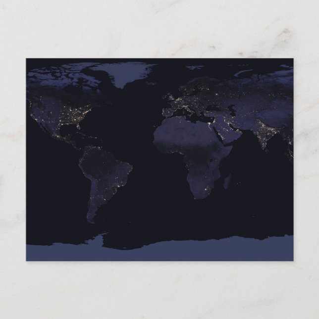 Carte globale des lumières de la ville de la Terre (Devant)