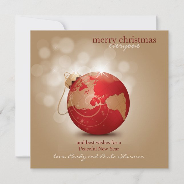 Carte Globe Orament Holiday (Devant)