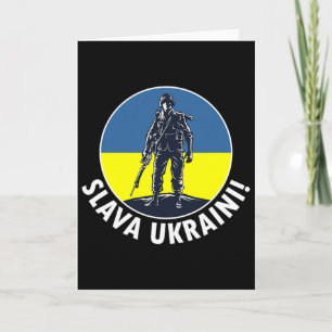 Carte Gloire à l'Ukraine Avec les couleurs du drapeau de