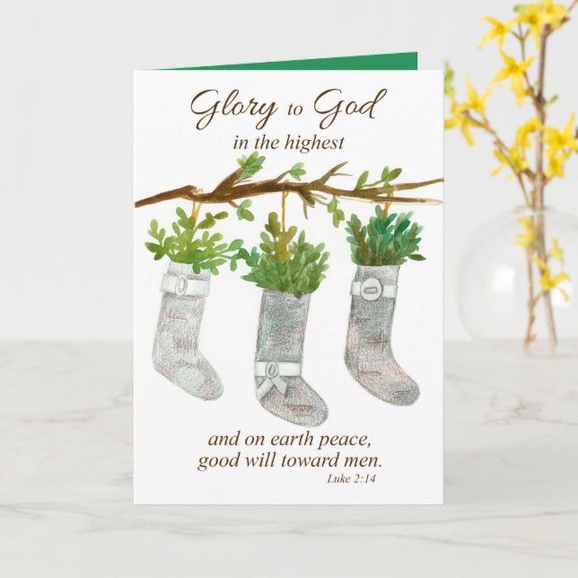 Carte Gloire De Noël À Dieu Dans La Plus Haute Paix (Fleur jaune)