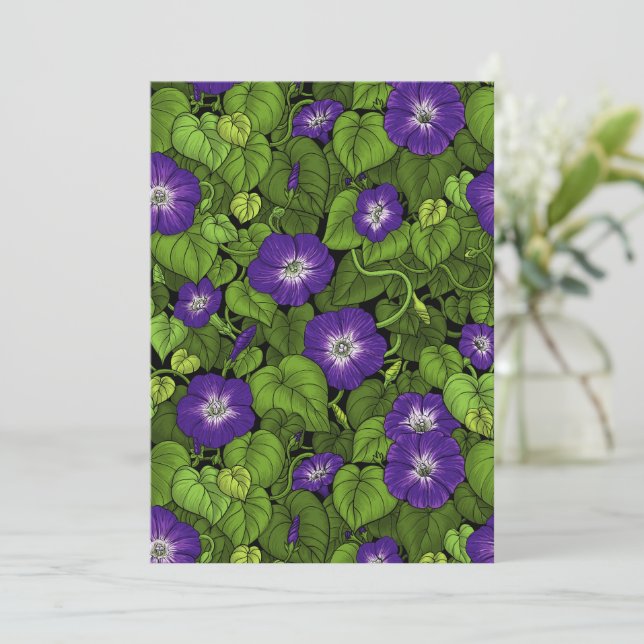 Carte Gloire du matin en violet et vert (Debout devant)