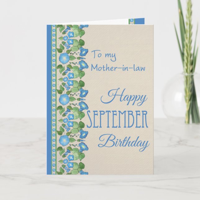 Carte Gloire du matin Septembre Anniversaire : belle-mèr (Devant)