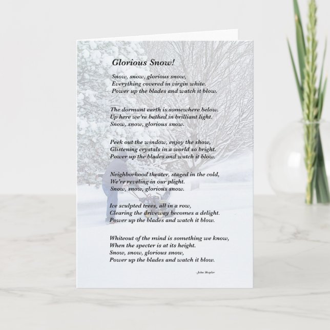 Carte Glorieux Poème saisonnier de neige (Devant)