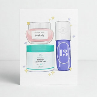 Carte Glow Up Skincare Birthday Card (Customizable)