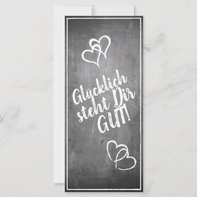 Carte Glücklich steht Dir intestin ! - im Kreidetafelsti (Devant)