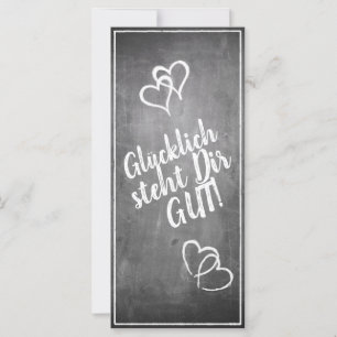 Carte Glücklich steht Dir intestin ! - im Kreidetafelsti