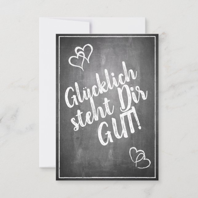 Carte Glücklich steht Dir intestin ! - im Kreidetafelsti (Devant)