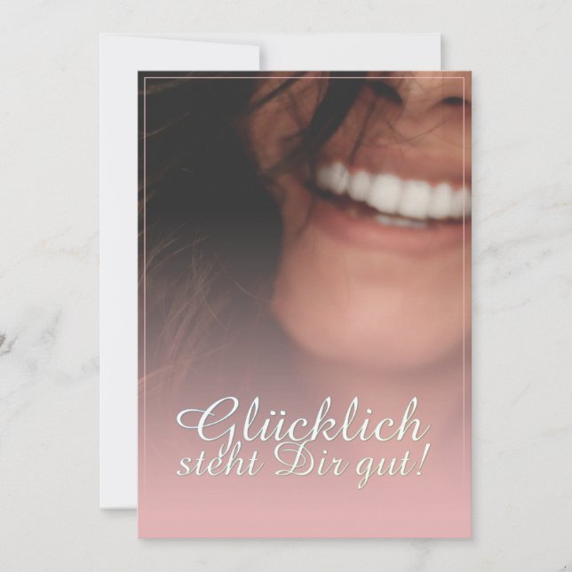 Carte Glücklich steht Dir intestin ! - Rosé (Devant)