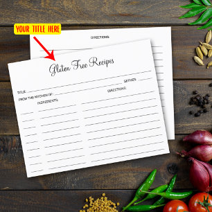Carte Gluten Free Simple Cuinary Recette Card