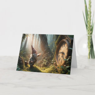 Carte Gnome Anniversaire Avec Ancienne Horloge